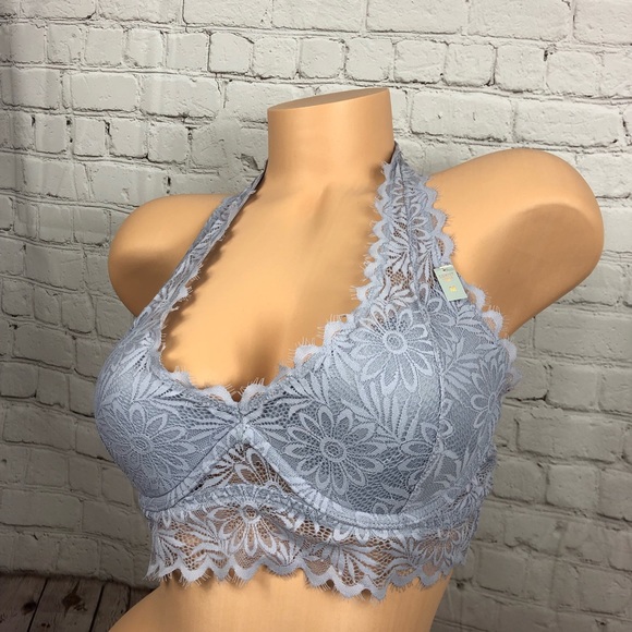 VS Pink Lightly Lined Lace Bralette Gray - Picture 2 of 6
